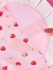 Strawberry Shortcake X SHEIN 1个卡通花卉卡通人物图案背包，配有可调节肩带，休闲日用背包/旅行包，适合女性和女孩，草莓、甜美、田园风格，礼品之选 - 粉色 - 查看 8