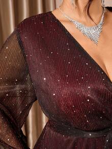 Cravure Vestido elegante de talla grande con parches de malla