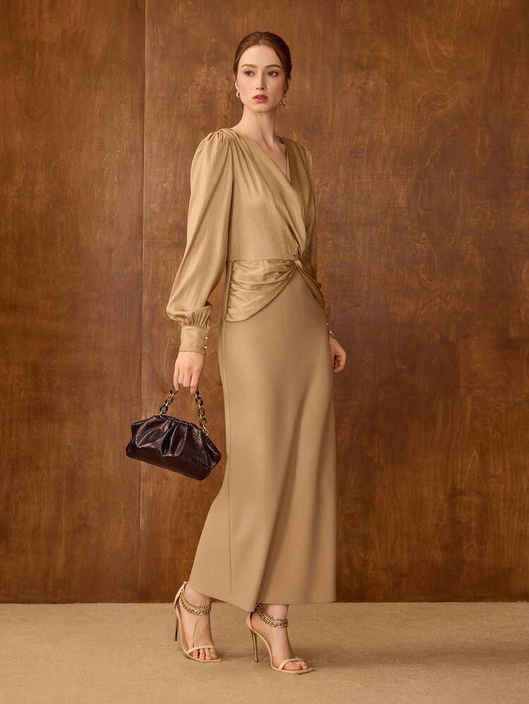 LADIES' SNAKESKIN PRINT RUCHED CHAIN HANDBAGS