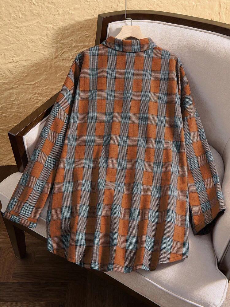 Chemise à carreaux à manches longues casual/de bureau, style campagnard pour l'automne et l'hiver, confortable, sexy, pour les costumes d'Halloween pour femmes de grande taille