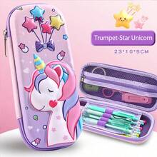 1pc Large Capacity Pencil Pouch 3D EVA School Supplies Box, New High School And Elementary School Girls' Colorful Pencil Box, Cartoon Pencil Box - Multicolor - View 7