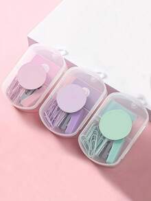 1PC Portable Mini Stapler Morandi Color Binding Machine Metal Stapler With Stapler Stationery Paper Binder Stapler Set School Supplies(Labels Are Random And Not Fixed),Back To School,School Supplies - Pink - View 1