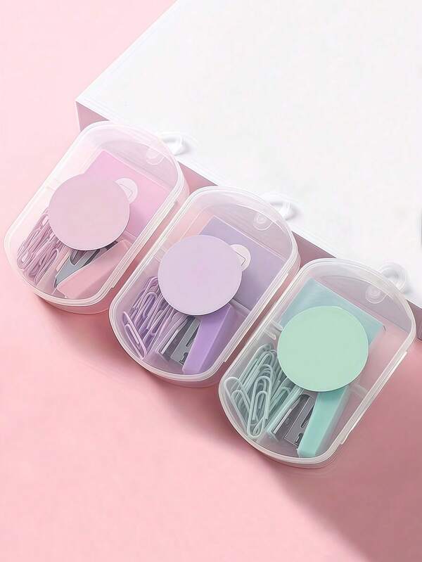 1PC Portable Mini Stapler Morandi Color Binding Machine Metal Stapler With Stapler Stationery Paper Binder Stapler Set School Supplies(Labels Are Random And Not Fixed),Back To School,School Supplies