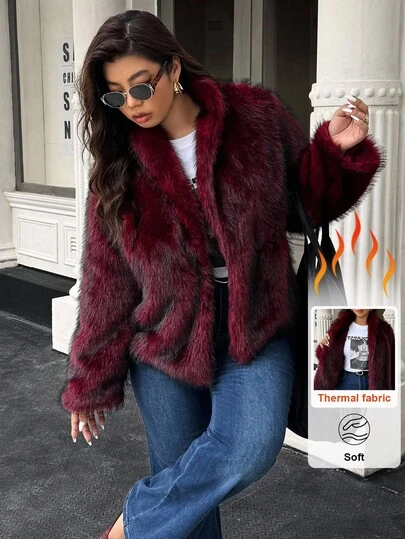 Easura Damen Fleecejacke in Große Größen mit offenem Vorderteil und Langarm, einfarbig, modisch, für Herbst/Winter