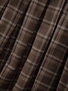 GlowEve CURVE 大码女装2025新款秋冬格子裙，A字褶裙，适合返校、毕业、情人节、音乐节、母亲节、万圣节、感恩节、复活节、国庆节、舞会、约会、派对、婚礼、户外活动