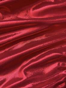 Elamini 1 件闪亮多层挂脖修身迷人性感迷你连衣裙，适合圣诞派对，红色 - 酒紅色 - 查看 5