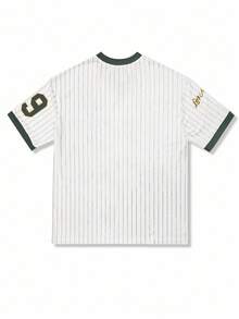 Rovax Damska koszulka w jednolitym kolorze z nadrukiem cyfrowym, dekoltem w serek, krótkim rękawem, luźna, z nadrukiem graficznym, topy damskie - Wielokolorowe - Zobacz 2