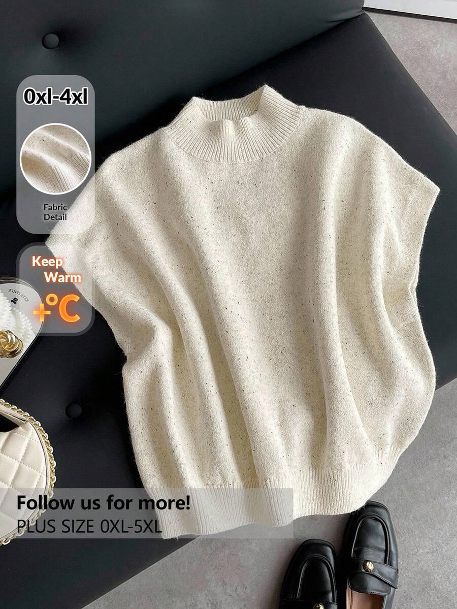 Firerie Áo len cổ tròn tay lửng dáng rộng màu mơ phong cách cổ điển INS cỡ lớn thanh lịch cho mùa thu/đông