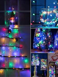 Teckwe 1 Stück 3M/10M LED USB betriebene Lichterkette, Feen Lichterkette mit Farbwechsel, funkelnde Weihnachtsbeleuchtung für Innenräume, Schlafzimmer, Weihnachtsbaum, Hochzeit, Party, Terrasse, Dekoration Fenster