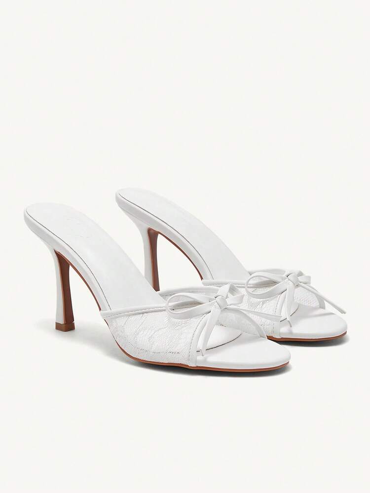 CUCCOO CHICEST Brown PU Ladies Pointed Toe High Heel Mule Sandals Spring Shoes Spring Break Easter Prom Heels For Christmas