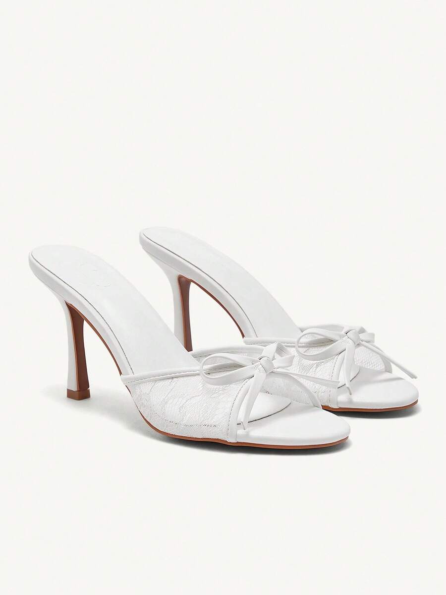 CUCCOO CHICEST Brown PU Ladies Pointed Toe High Heel Mule Sandals Spring Shoes Spring Break Easter Prom Heels