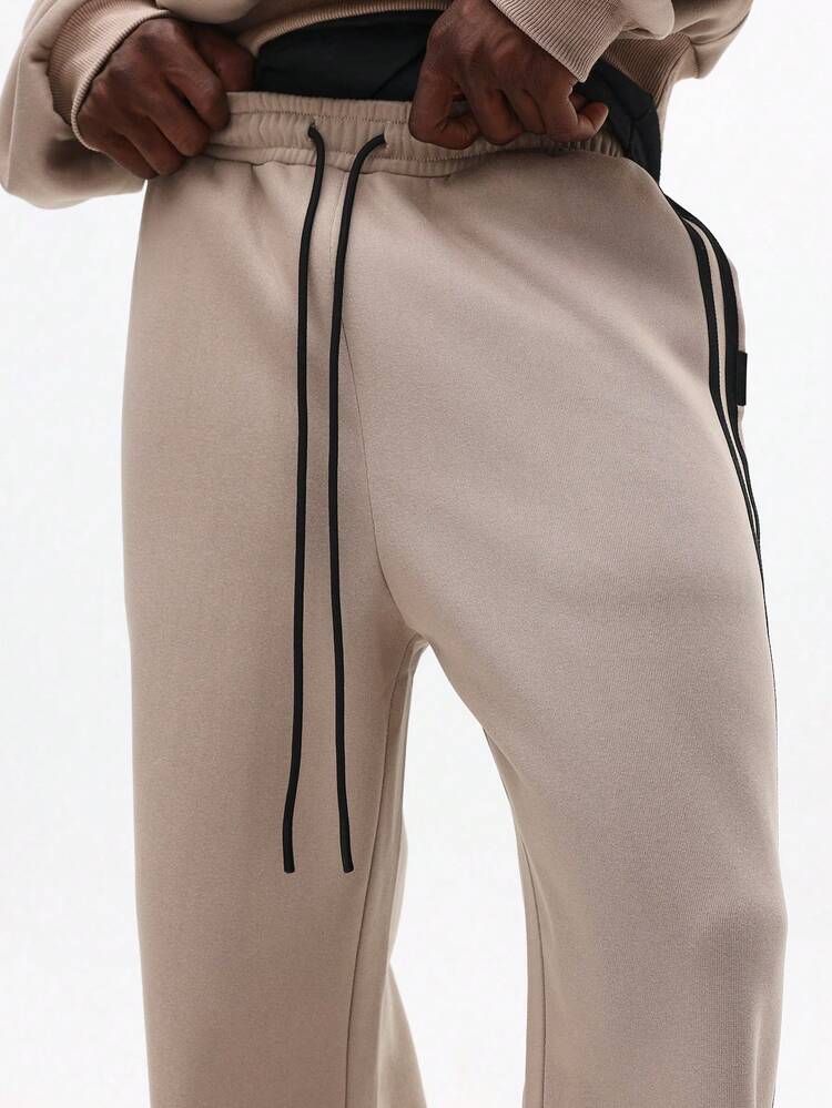 Flared Wide Leg Sweatpants With Side Stripes