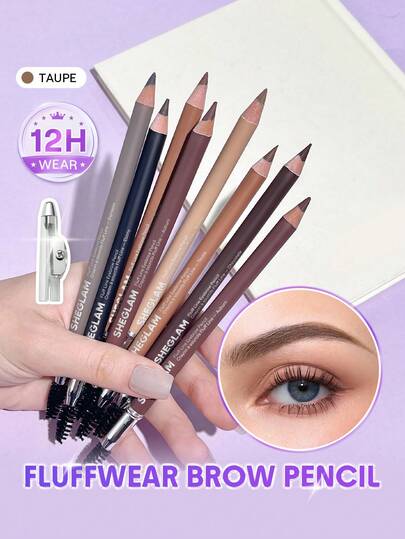 SHEGLAM Fluff Line Eyebrow Pencil-Taupe Brand Beauty Makeup Face Paint Cosmetic For Women Girls Perfect For Winter Spring Ideal For Y2K Fancy Fashion Suitable For Birthday Gift Party Ready Best Color