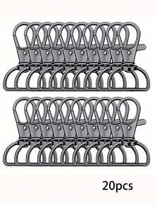 20 piezas Ganchos giratorios con anilla en D para llaveros, cordones y fabricación de bolsos, accesorios de ferretería DIY de aleación de zinc de 360° de rotación duradera - Multicolor - Ver 16
