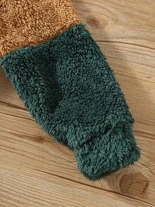 SHEIN Young Boy Casual Embroidered Fleece Patchwork Contrast Color Sweatshirt, Loose And Comfortable Pullover Sweatshirt Fall Winter - Multicolor - View 5