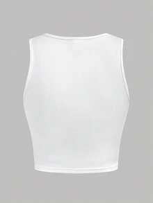 Girlism Teen Girls' Stylish Star Pattern Silver & Black Hoodie, Round Neck Tank Top And Cargo Pants Sports Suit - Black and White - View 7