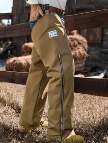 Manfinity Nomadique Men's Casual Protective Pants, Straight Leg Outdoor Style Pants With Small Logo Decoration And Zipper, Suitable For Hiking And Daily Wear, Great Gift For Boyfriend Or Husband, Fall