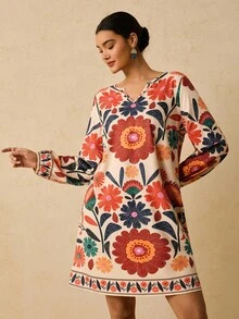 Travachic Đầm suông rộng rãi cổ chữ V họa tiết Paisley cỡ lớn cho nữ, trang phục đi nghỉ cho nữ, trang phục phương Tây cho nữ, trang phục cổ điển cho nữ, váy boho cho nữ, váy mùa xuân, trang phục nghỉ dưỡng cho nữ, váy câu lạc bộ, váy nhiệt đới, quần áo mùa xuân quần áo mùa hè trang phục mùa xuân cho nữ trang phục đi nghỉ cho nữ - Nhiều màu - Xem 4