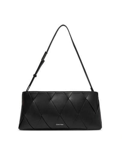 Calvin Klein Woven Elongated Women Shoulder Bag Black