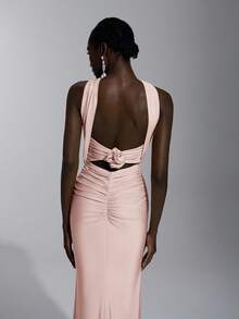 Elitara 优雅、浪漫、性感、简约、针织、有弹性、露肩、露背、紧身、时尚、网红风格、适合节日、度假、生日派对、婚礼、伴娘礼服 - 粉色 - 查看 8