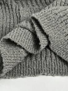 Elamini Casual Versatile Solid Color Hooded Women Sweater - Grey - View 7