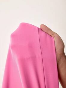 Sovereign Charm Sudadera casual de manga larga con hombros recortados de unicolor para mujer - Rosa Fucsia - Ver 7