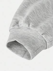 SHEIN Bộ 2 món/Bộ đồ thể thao thường ngày màu xám cho bé gái tuổi teen, Bộ đồ phong cách thể thao, phù hợp cho trẻ em mặc thường ngày, trở lại trường, lễ khai giảng, trang phục hàng ngày, đi học, du lịch, thể thao, thu/đông - Xám - Xem 5