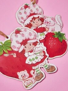 Strawberry Shortcake X SHEIN Cute Cartoon Strawberry Pattern Car Air Freshener,Gift Ideas - Multicolor - View 5