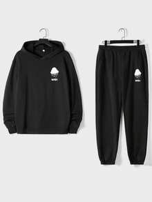 EURMUSE Męska bluza z kapturem z nadrukiem czaszki i liter