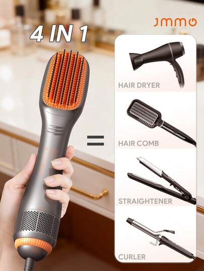 JMMO HAIR Straightener Brush, Hot Comb, Heated Hair Tool For Smoother, Negative Ions Hair Straightening Brush With Less Frizz, Hot Brush Straightener For Effortless Styling & Shine, No Tugs, NoTangles & No Snags Curling Brush,Thermal Straightening Brush, Graduation Birthday Holiday Summer Fall Autumn Y2K Fancy Fashion Women Makeup Cosmetic Party Beach Travel Camping Outdoors