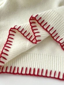 Elamini Women's Sweater With 3D Line Art Animal Pattern, Fashionable