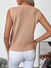 EMERY ROSE Áo dệt kim trơn màu casual dành cho nữ, thích hợp cho mùa thu. - Bụi hồng - Xem 2