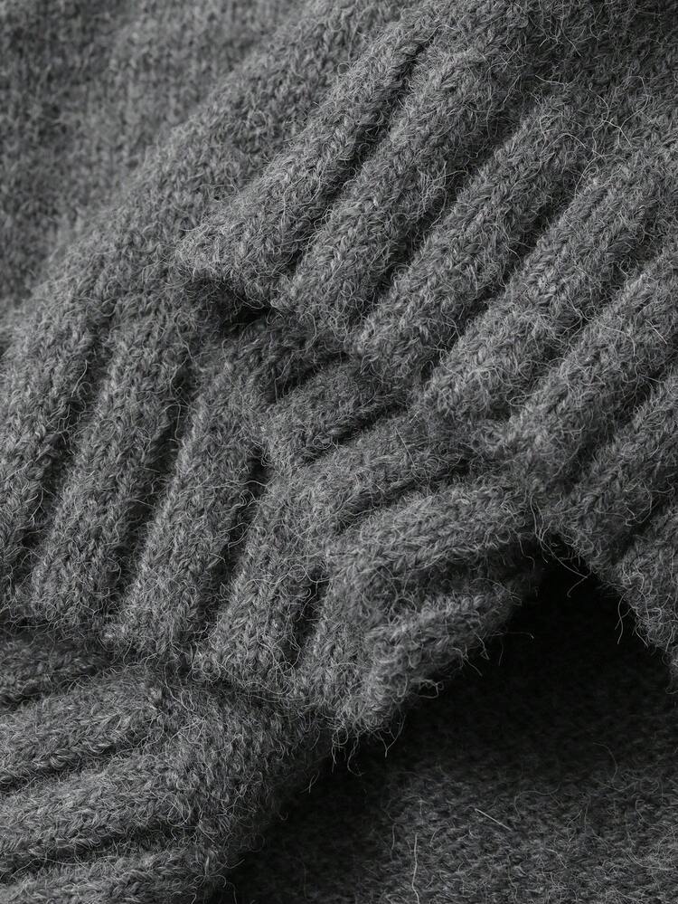Women's Solid Color Long Sleeve Zip-Up Hooded Cardigan And Knit Pants Casual 2 Pieces Set, Autumn