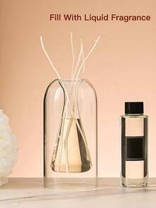 1pc Glass Flameless Essential Oil Diffuser, Home & Bedroom Fragrance Aromatherapy Dispenser, Bathroom Odor Eliminator, Fragrance Decor Bottle