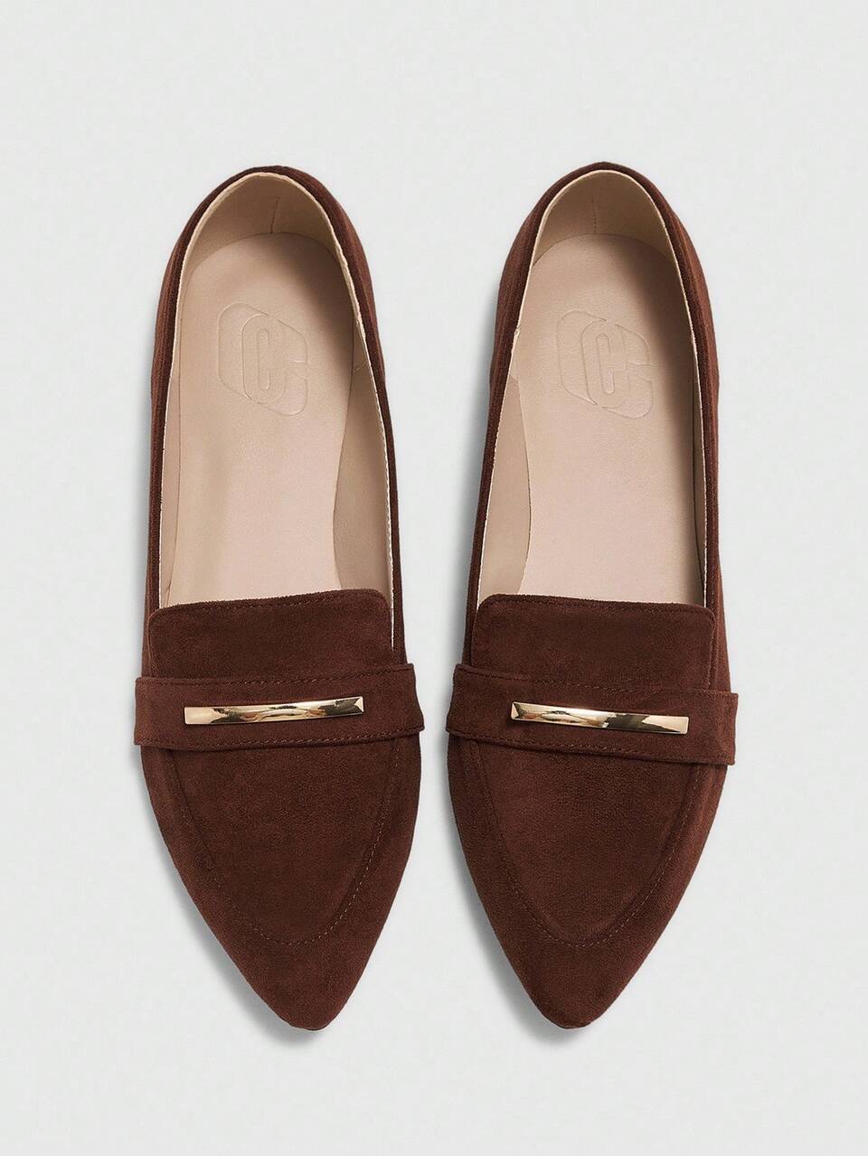 CUCCOO BIZCHIC Women's Fashionable Coffee-Color Minimalist Metal Buckle Flat Loafers, Suitable For Commuting, Dating, Parties, Shopping, And Campus Occasions For Christmas Spring Shoes