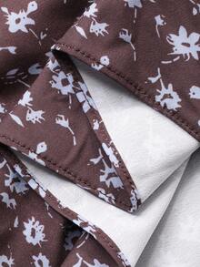 Vivie Lora Women's High Neck Cinched Waist A-Line Midi Dress - Brown - View 8