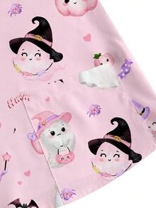 PopScrub Bluzka damska z nadrukiem w serek i matowym wykończeniem, z 2 kieszeniami – wygodny mundur roboczy