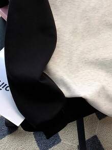 EMERY ROSE Sudadera casual de mujer con cuello redondo, manga larga, talla grande, con empalme de color contrastante, para otoño/invierno - Gris - Ver 3