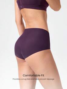 GLOWMODE 1 chiếc quần lót cạp trung, nhẹ, thoáng khí, thấm hút mồ hôi, che phủ toàn diện, không đường may, không lộ viền, thích hợp cho tập luyện hàng ngày. - Bold Plum - Xem 4