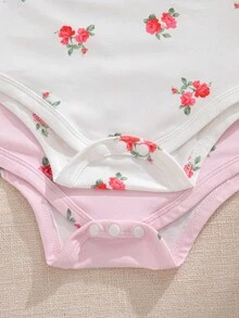 Souflis Souflis 两件套可爱碎花长袖连体衣，适合女婴，适合派对、休闲、居家穿着，2025秋冬新品 - 彩色 - 查看 6