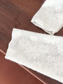 2pcs/Set Girls' White Solid Color Interesting Fashion Long Sleeve Top And Long Pants Underwear Set Fall Winter