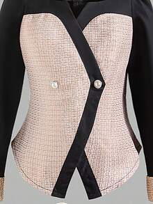 Women's Colorblock Front Open Cardigan And Solid Wide Leg Pants Set