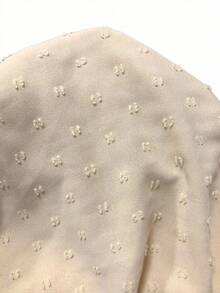 EMERY ROSE 瑞士圆点花边蕾丝嵌花灯笼袖衬衫，女士休闲撞色蕾丝、褶边、褶皱长袖圆领常规版型常规杏色主教袖上衣女士衬衫，春季/秋季，休闲日常穿着 - 杏色 - 查看 6