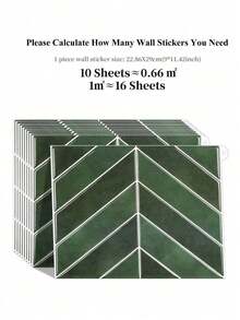 SHEIN 1/10 /20PCS Waterproof Modern Geometric Herringbone Pattern 3D Textured Wall Panels DIY Tiles,Modern Honeycomb Wall Decals,Removable Self Adhesive Wall Tile Sticker Kitchen Bathroom Backsplash For Festival Layout - Multicolor - View 24