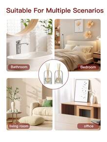 1pc Glass Flameless Essential Oil Diffuser, Home & Bedroom Fragrance Aromatherapy Dispenser, Bathroom Odor Eliminator, Fragrance Decor Bottle