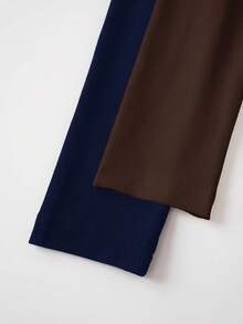 SHEIN BASICS 2件套休闲纯色针织圆领长袖女式紧身衣 - 彩色 - 查看 8