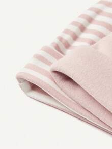 Cozy Pixies 3 chiếc/bộ mũ len mềm mại & thoải mái cho trẻ sơ sinh, họa tiết sọc, họa tiết gấu hồng - Nhiều màu - Xem 10