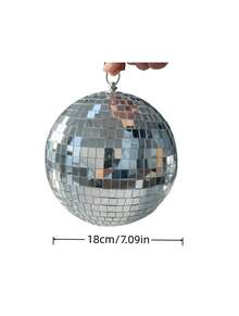 1 个 20 厘米银色反光镜面迪斯科球，激光舞台球，适用于派对/婚礼/节日装饰/1 个 10 厘米镜面球 + 6 个 5 厘米镜面球礼物生日毕业 - 銀色 - 查看 17