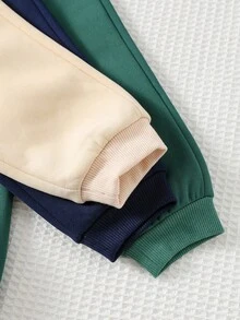 Cozy Pixies Set de 6 hanorace unisex confortabile pentru copii mici, cu model casual de ursuleț, îngroșate, pentru toamnă/iarnă, minimaliste, de culoare solidă