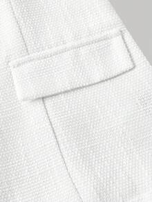 SHEIN MOD Bộ vest vest vải tuýt trơn màu thanh lịch và chân váy bút chì dành cho nữ, trang phục công sở dành cho nữ vào mùa thu/đông - trắng - Xem 6